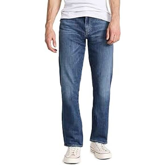 Citizens of Humanity Sid Classic Straight Jeans Dark Wash Mid Rise Denim Blue 40